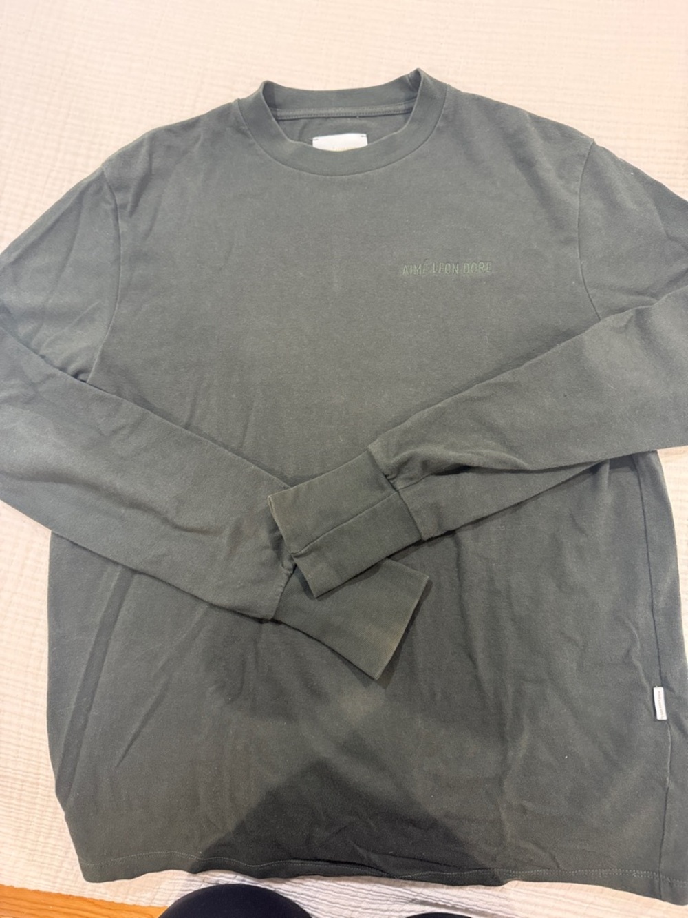 Aime Leone Dore Long Sleeve Crew Tee - Olive Green